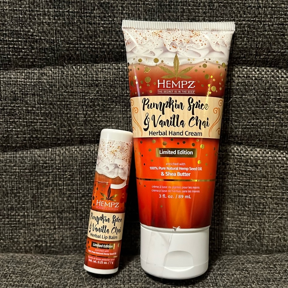 Hempz hand cream and lip balm